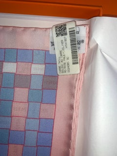 Hermes Bolduc Silk Scarf au Carre Jaune Rose Pink Yellow 90