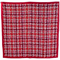 Hermes Bolduc Silk Scarf au Carre Rouge Bordeaux Gris  Scarf 90