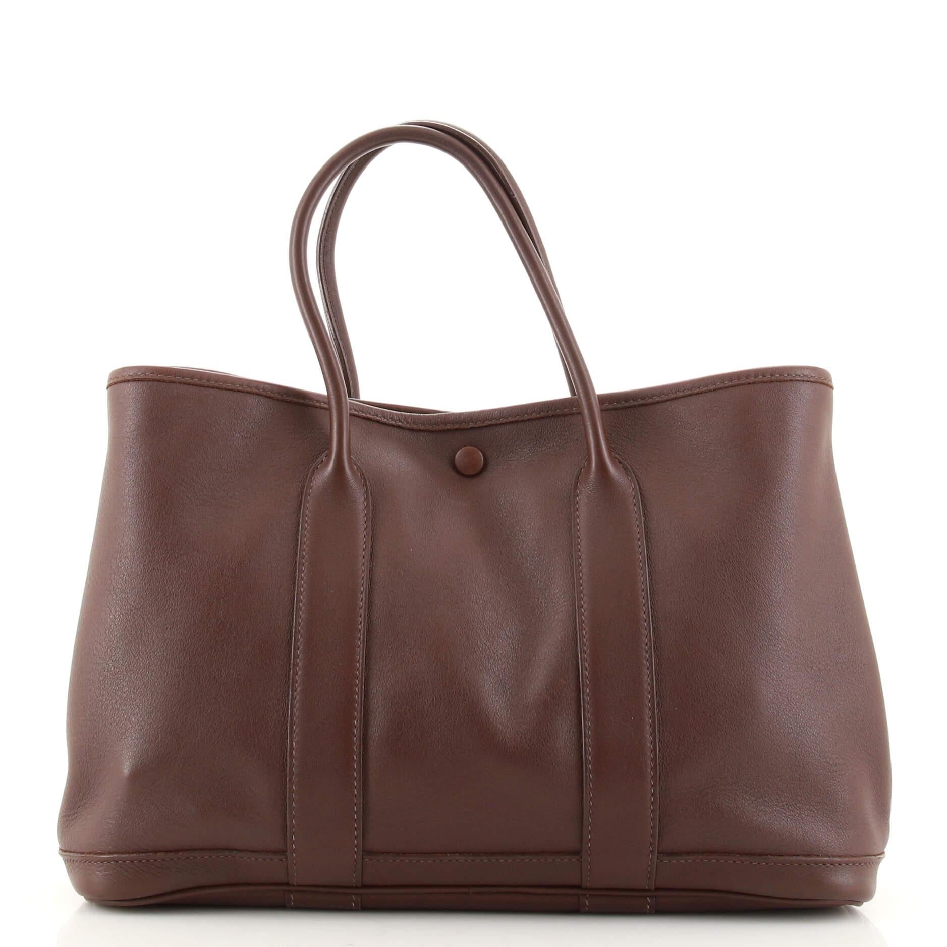 Brown Hermes Bolduc Twilly Garden Party Tote Leather TPM
