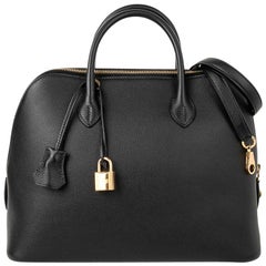 Hermes Bolide 1923 Bag Black Taurillon Novillo Leather Gold Hardware