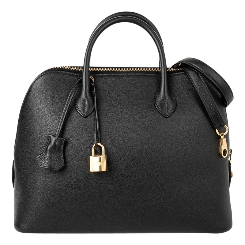 Hermès - Sac Bolide 1923 Taurillon Novillo en cuir noir avec accessoires dorés