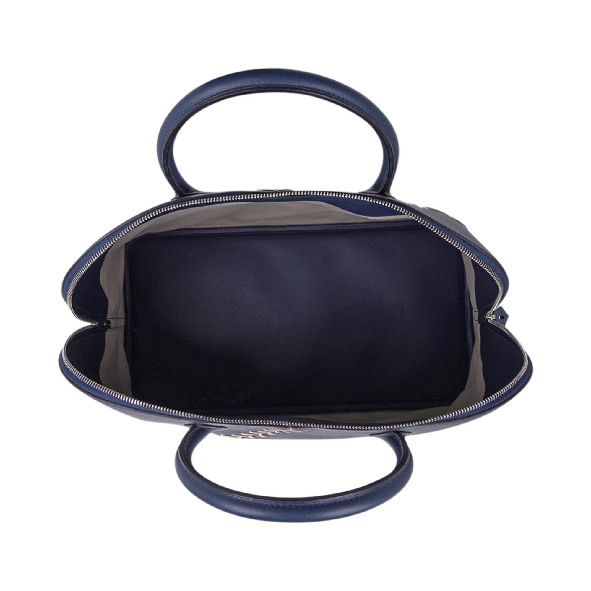 Hermes Bolide 1923 Baseball 45 Bag Bleu de Malte Limited Edition Weekender New 2