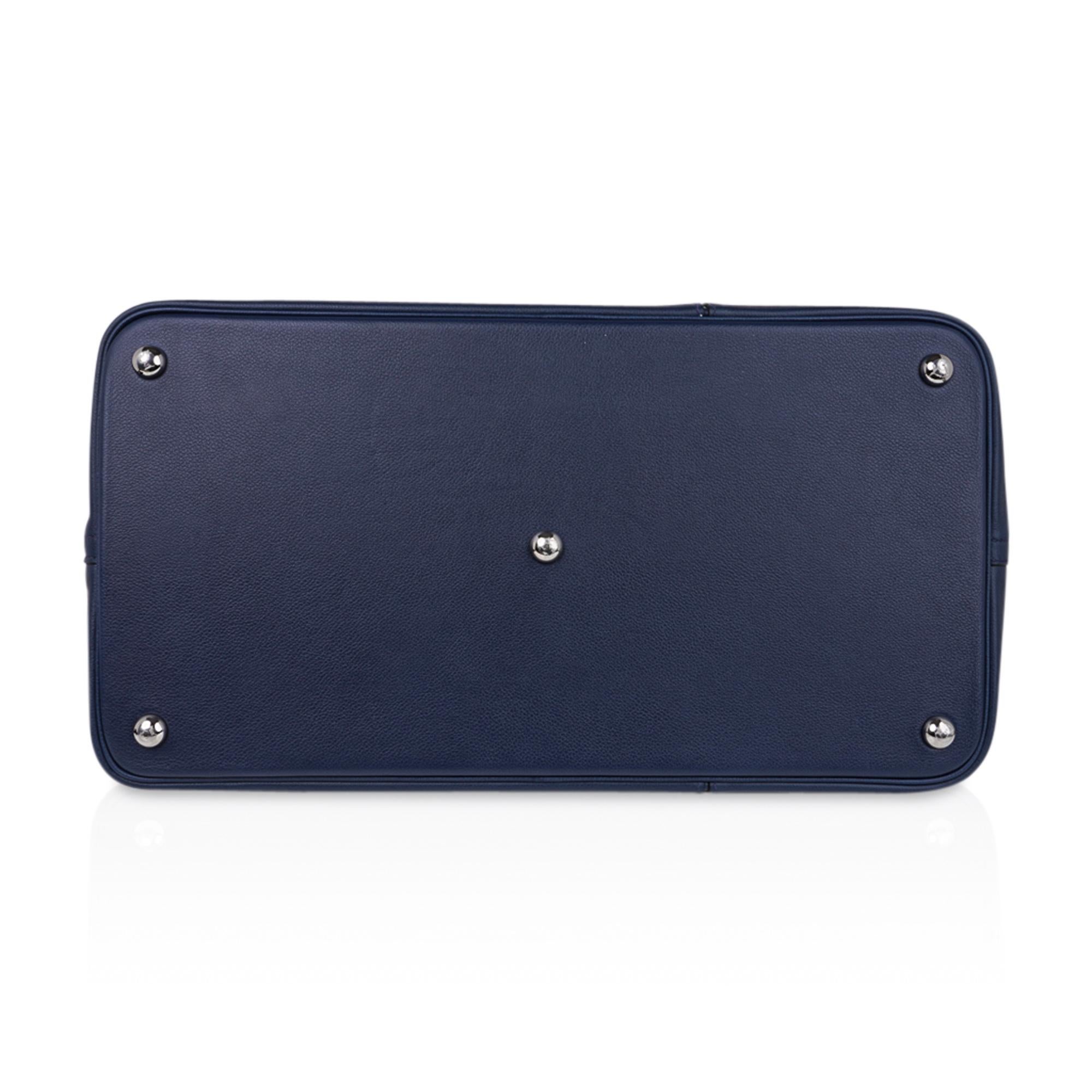 Hermes Bolide 1923 Baseball 45 Bag Bleu de Malte Limited Edition Weekender New 4