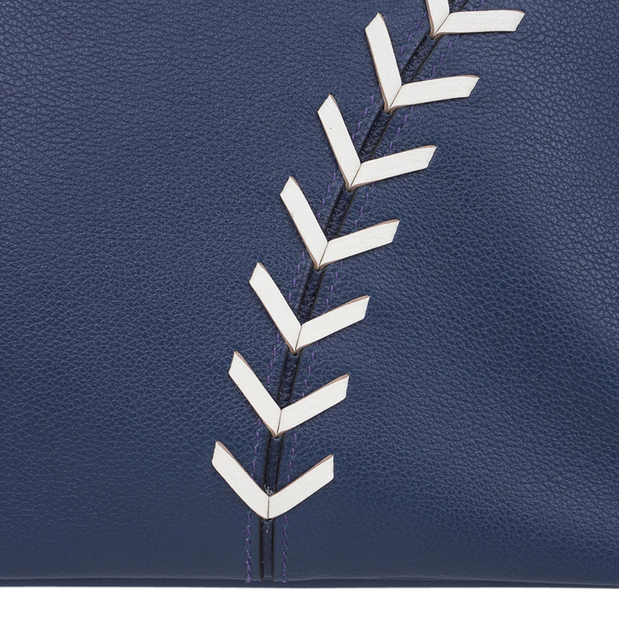 Purple Hermes Bolide 1923 Baseball 45 Bag Bleu de Malte Limited Edition Weekender New