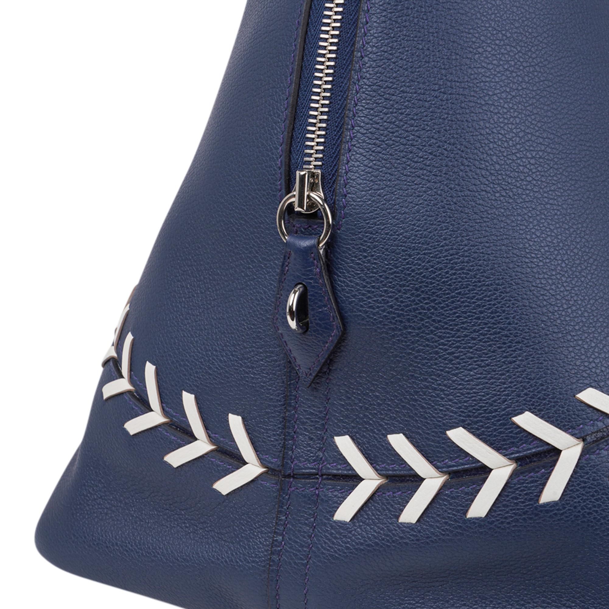 Women's or Men's Hermes Bolide 1923 Baseball 45 Bag Bleu de Malte Limited Edition Weekender New