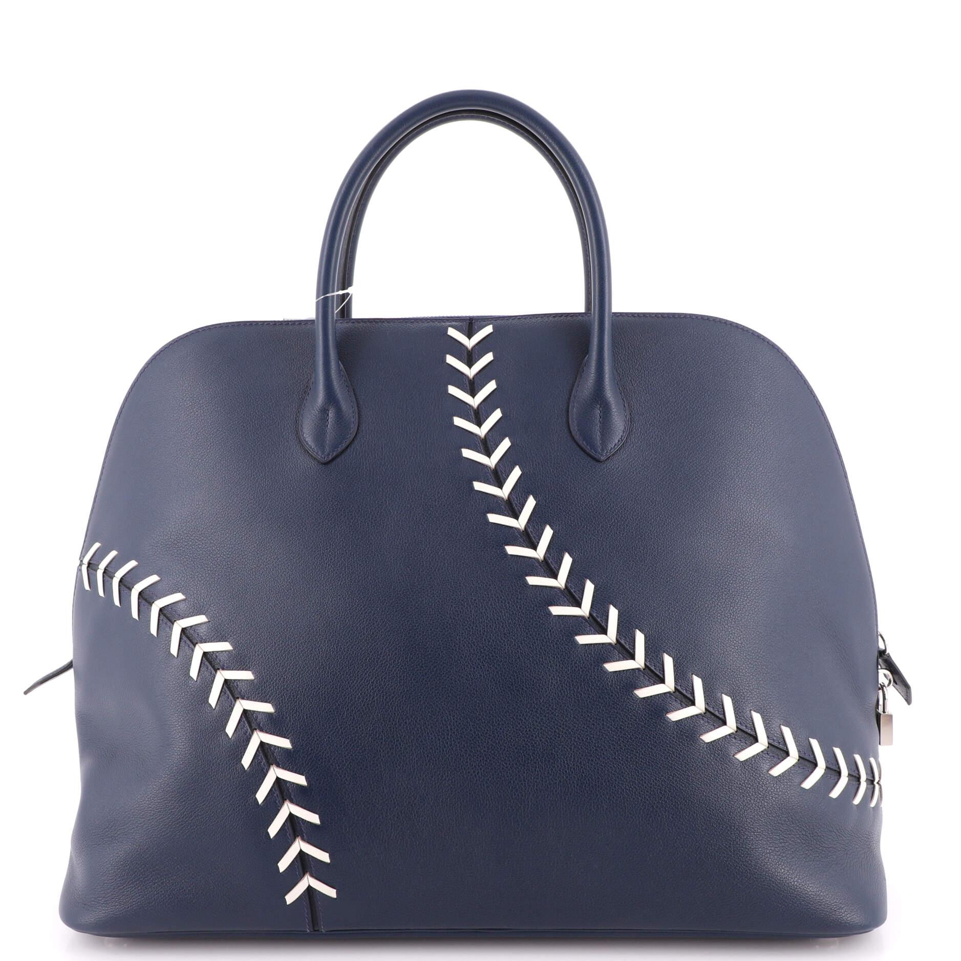 Hermes Bolide 1923 Baseball Bag Evercolor 45 In Good Condition For Sale In NY, NY