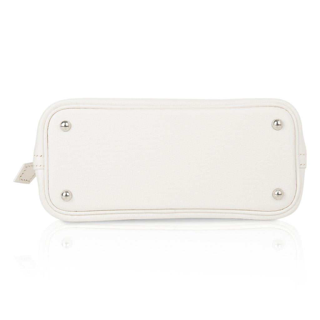 Hermes Bolide 1923 Mini Bag White Chevre Leather Palladium Hardware 1