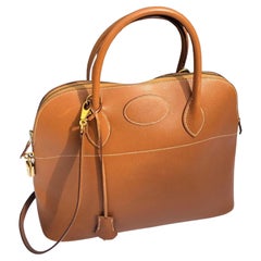 HERMÈS Bolide 1995 Tan Leather Bag GHW Vintage
