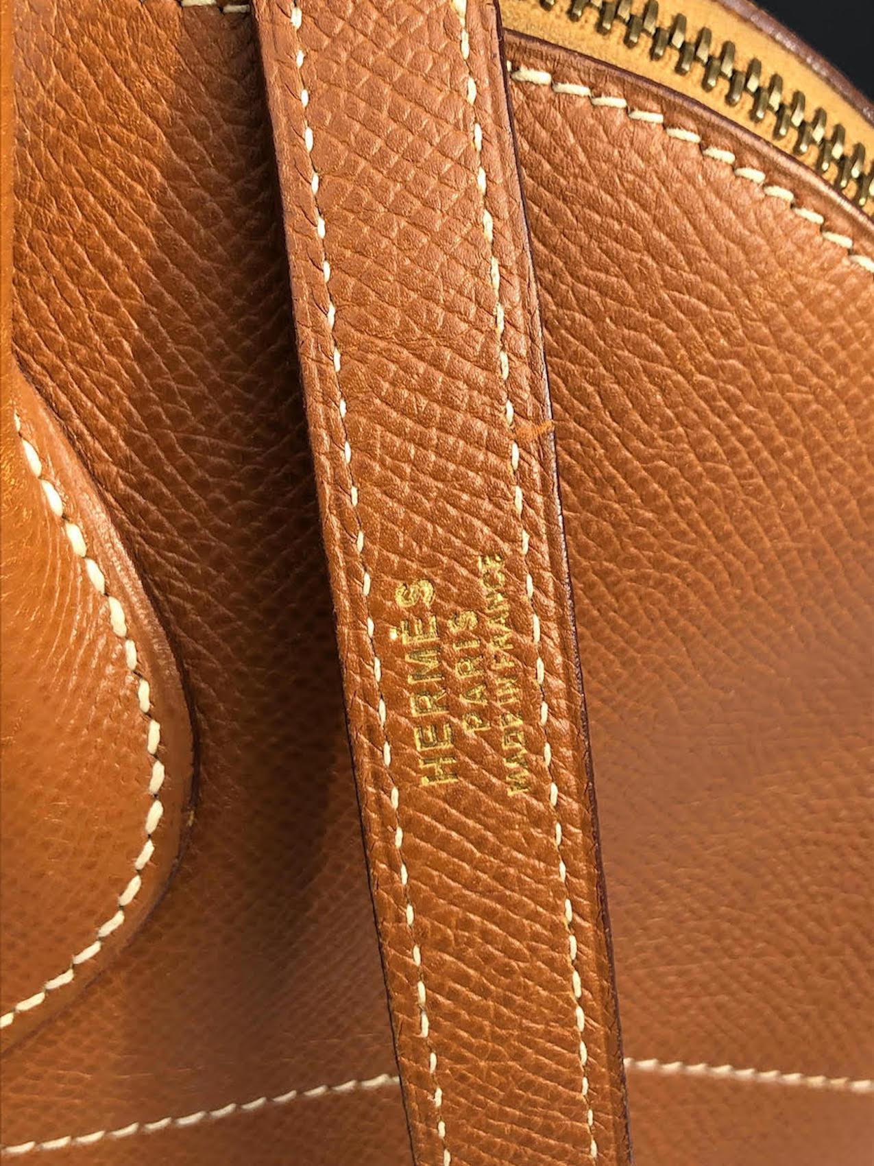 HERMÈS Bolide 1995 Tan Leather Bag GHW Vintage For Sale 3