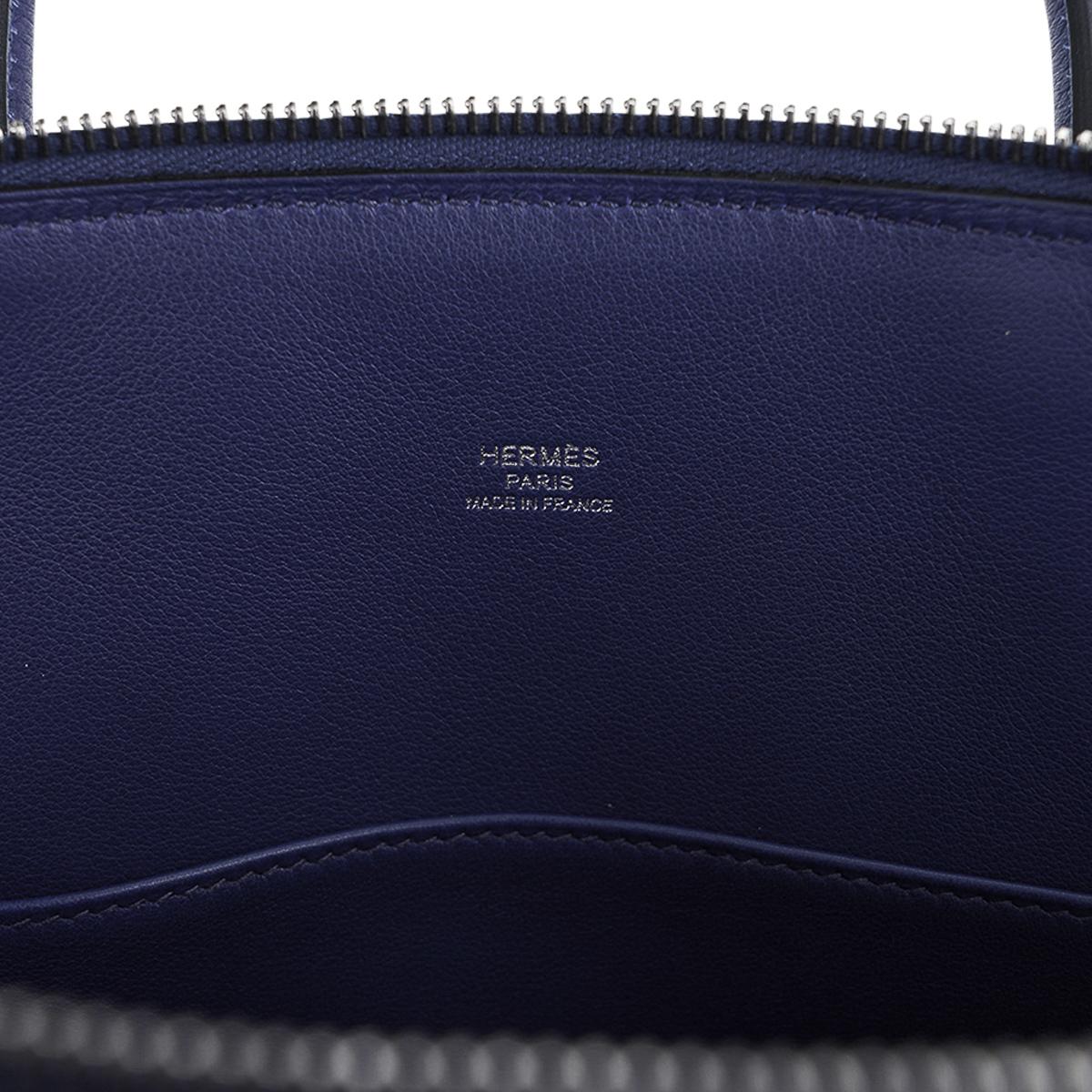 Hermes Bolide 31 Bleu Saphir Novillo Leather Palladium Hardware 9