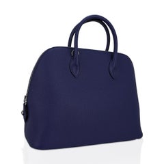 Hermès Bolide 31 Bleu Saphir Novillo Leder Palladium Hardware