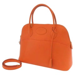 HERMES Bolide 31 Orange 2-Wege-Umhängetasche aus Leder in Gold