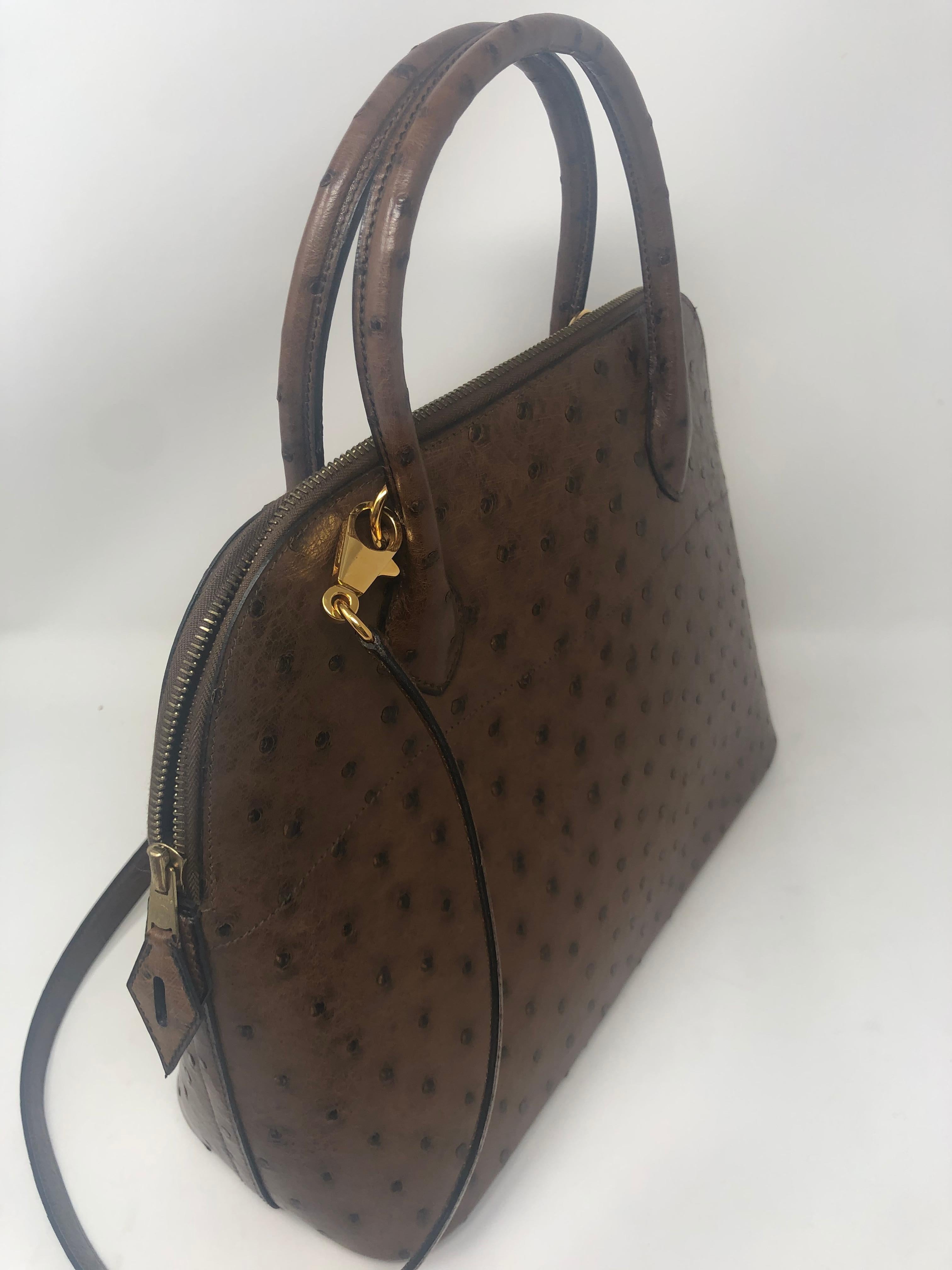 Women's or Men's Hermes Bolide 31 Ostrich Leather Bag