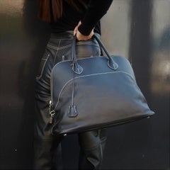 HERMES Bolide 40 Relax Black Leather Palladium Travel Men's Women's Tote Bag