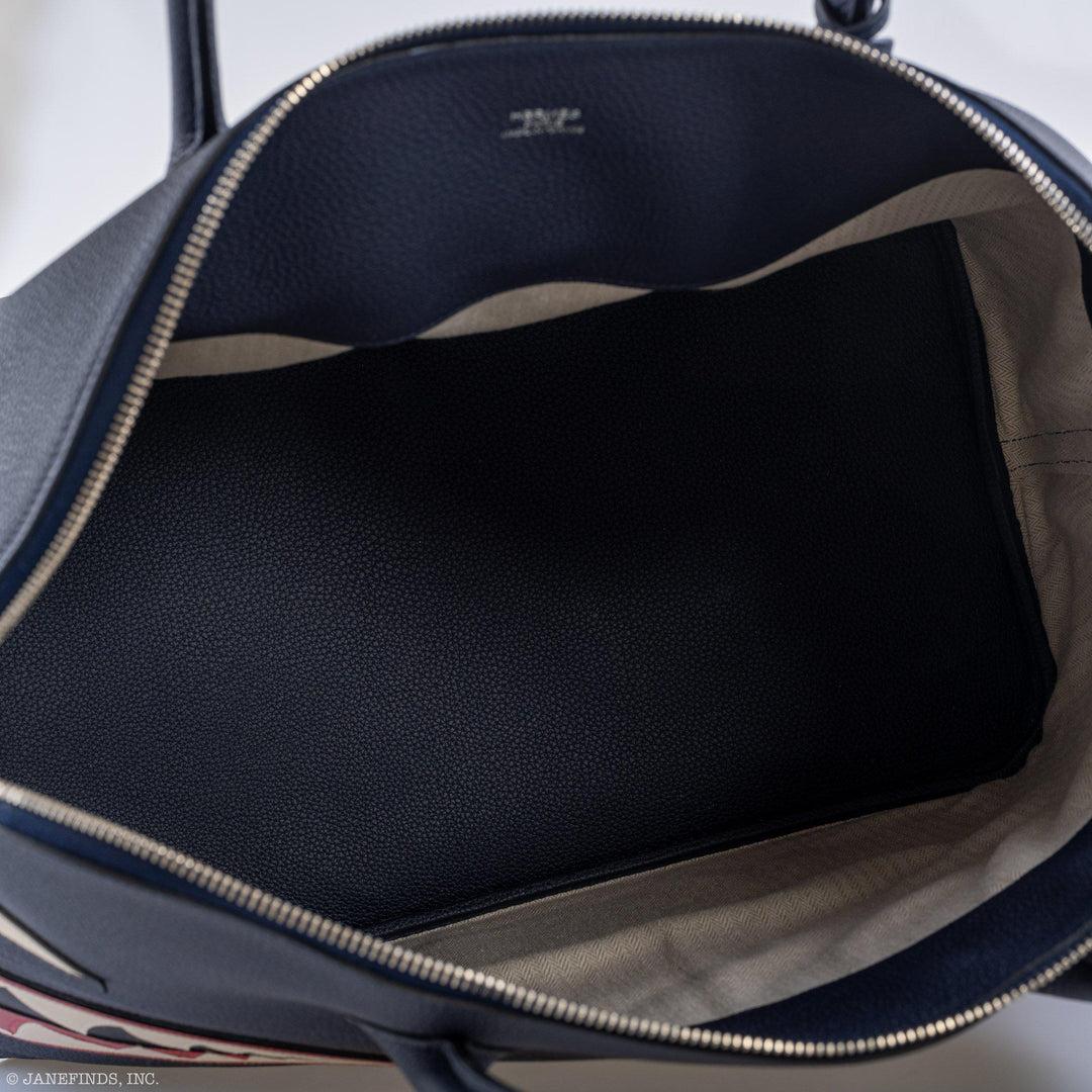Hermès Bolide 40 Shark Indigo Blue Togo Unisex Bag Palladium Hardware For Sale 5