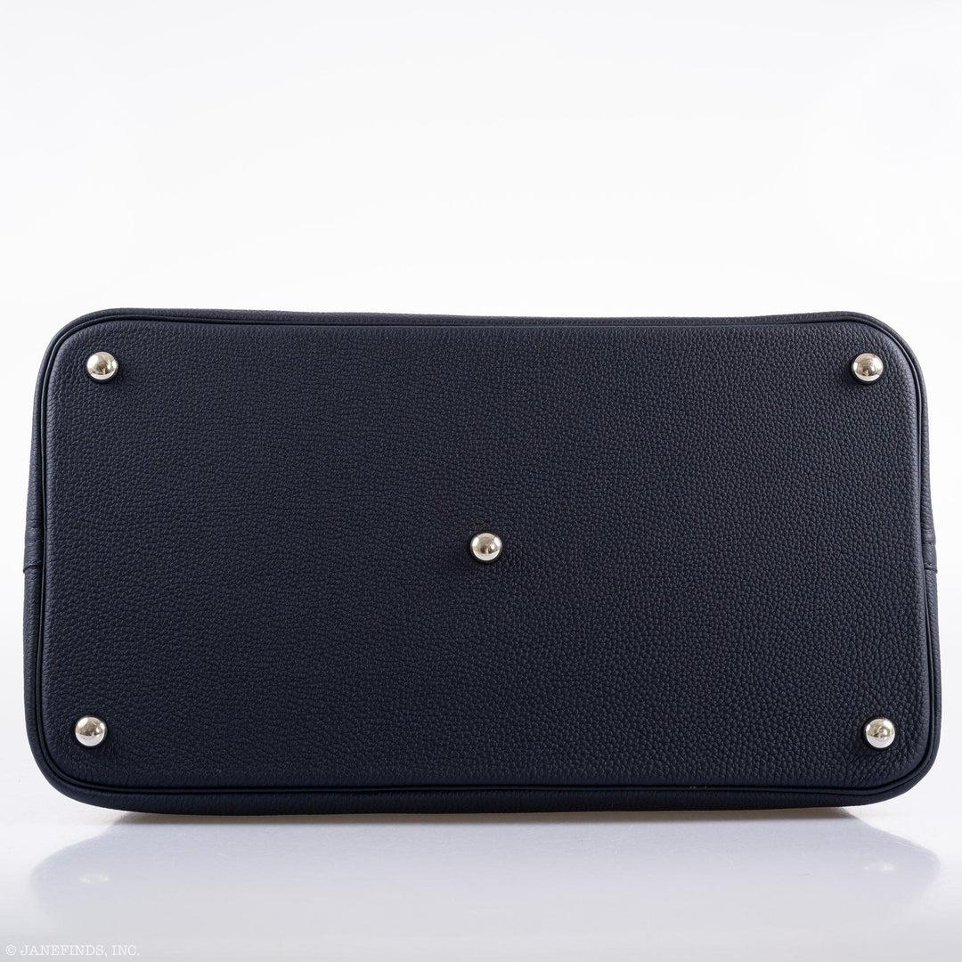 Hermès Bolide 40 Shark Indigo Blue Togo Unisex Bag Palladium Hardware For Sale 6