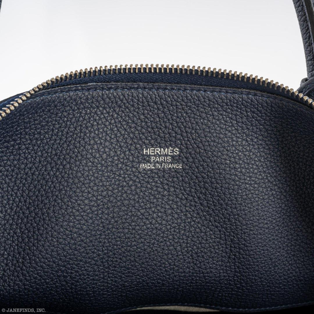 Hermès Bolide 40 Shark Indigo Blue Togo Unisex Bag Palladium Hardware For Sale 4