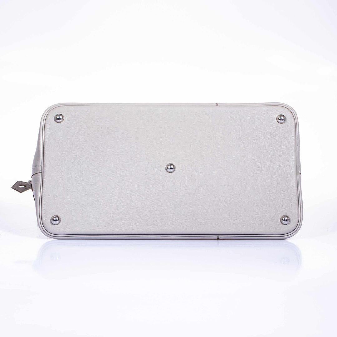 Hermès Bolide 45 1923 Baseball Gris Perle Rouge Evercolor Travel Bag In New Condition For Sale In NYC Tri-State/Miami, NY