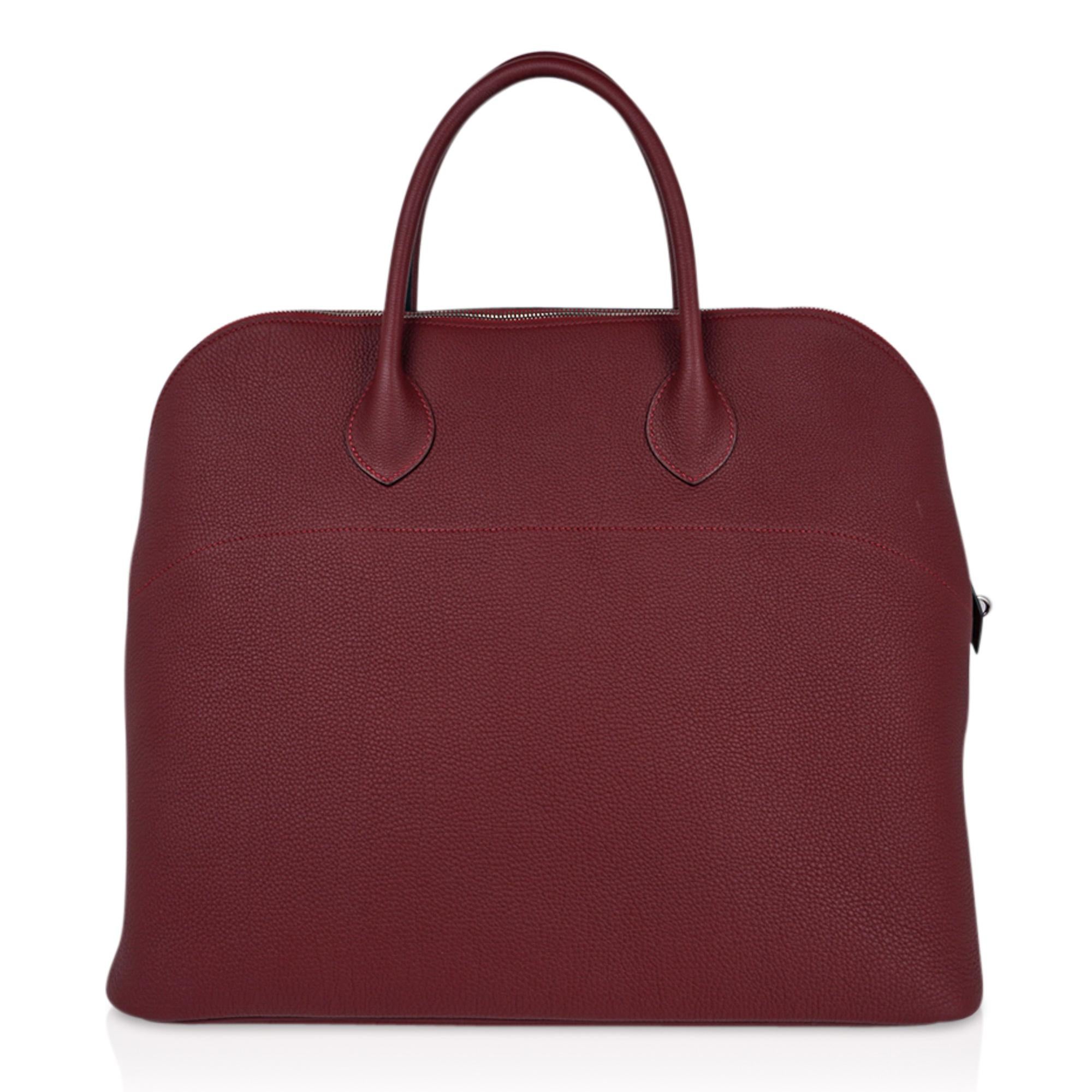 Women's or Men's Hermes Bolide 45 Bag Rouge H Togo Weekender New w/Box