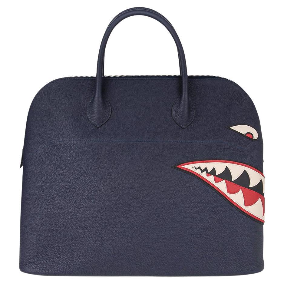 Hermes Bolide 45 Men's Bag Runway Shark Monster Blue Indigo Limited Edition