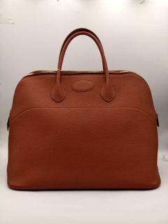 Borsa da viaggio Hermes Bolide 45 Relax in pelle arancione con dettagli argentati, 2016