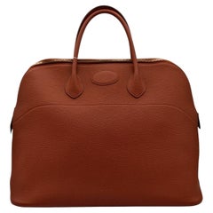Borsa da viaggio Hermes Bolide 45 Relax in pelle arancione con dettagli argentati, 2016