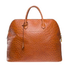 Hermès Bolide 45 Travel bag in Cognac Ostrich leather, GHW