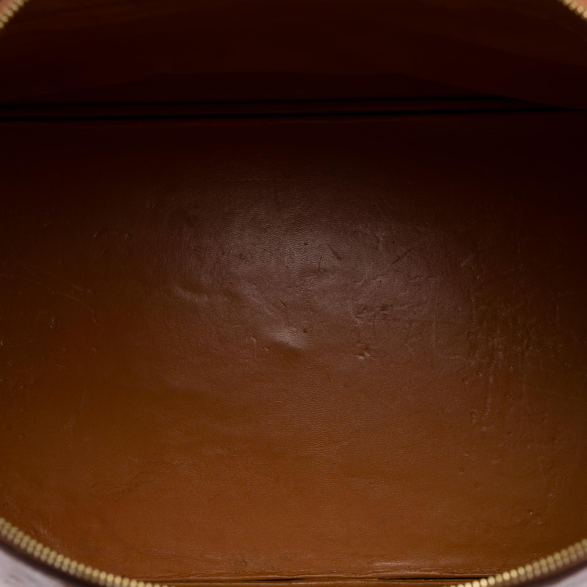 Hermès Bolide 45 Travel bag in Cognac Ostrich leather, GHW For Sale 3