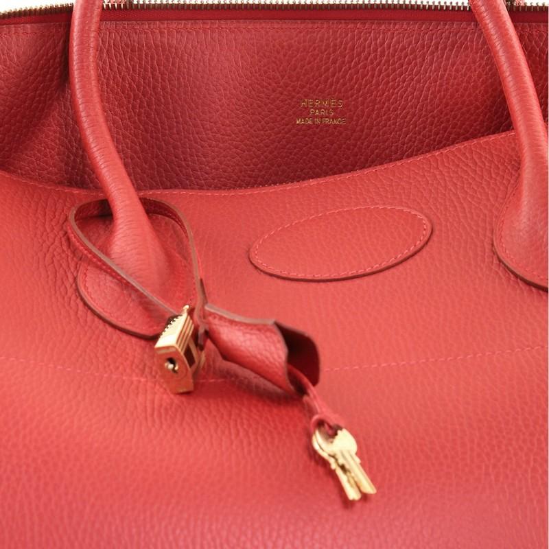 Hermes Bolide Bag Canvas with Leather 45 In Good Condition In NY, NY