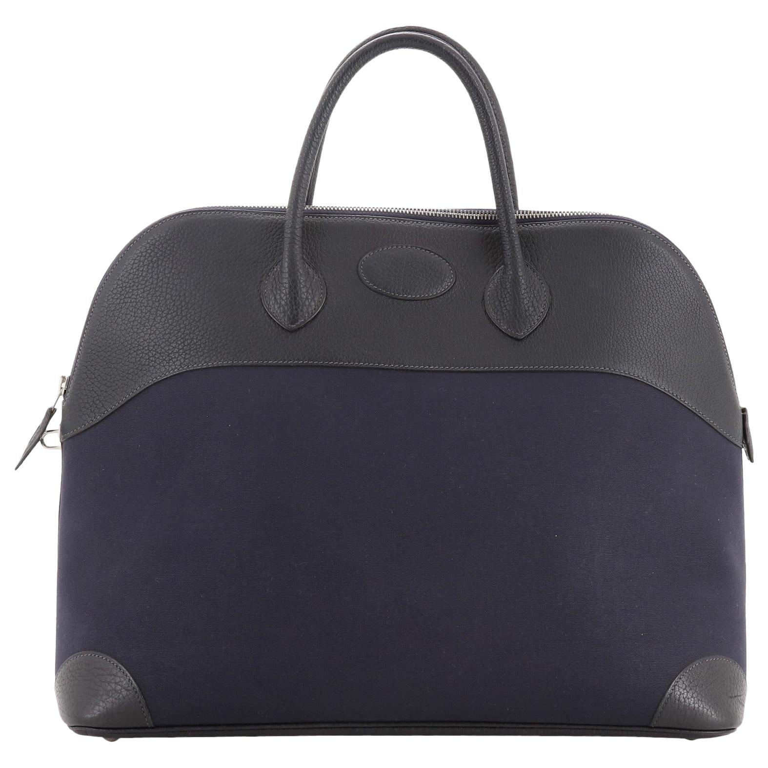 Hermes Bolide Bag Canvas with Leather 45