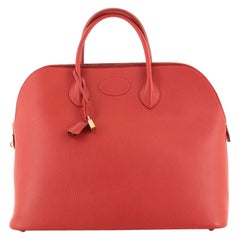 Hermes Bolide Bag Canvas with Leather 45