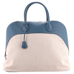 Hermes Bolide Bag Canvas with Leather 45