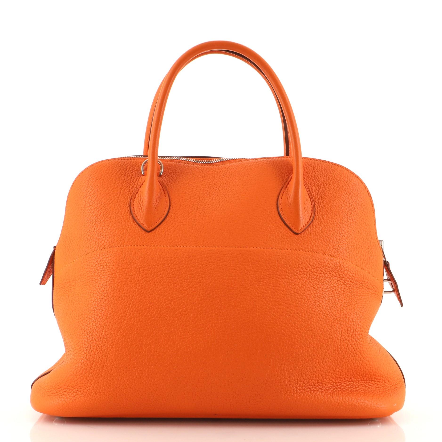 Orange Hermes Bolide Bag Clemence 35