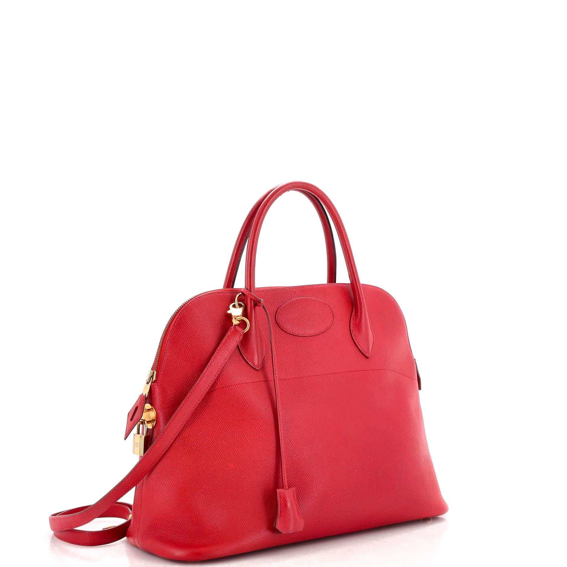Hermes Bolide Bag Courchevel 35 In Fair Condition For Sale In NY, NY