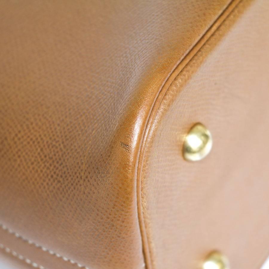 Brown HERMES 'Bolide' Bag in Gold Grained Courchevel Leather