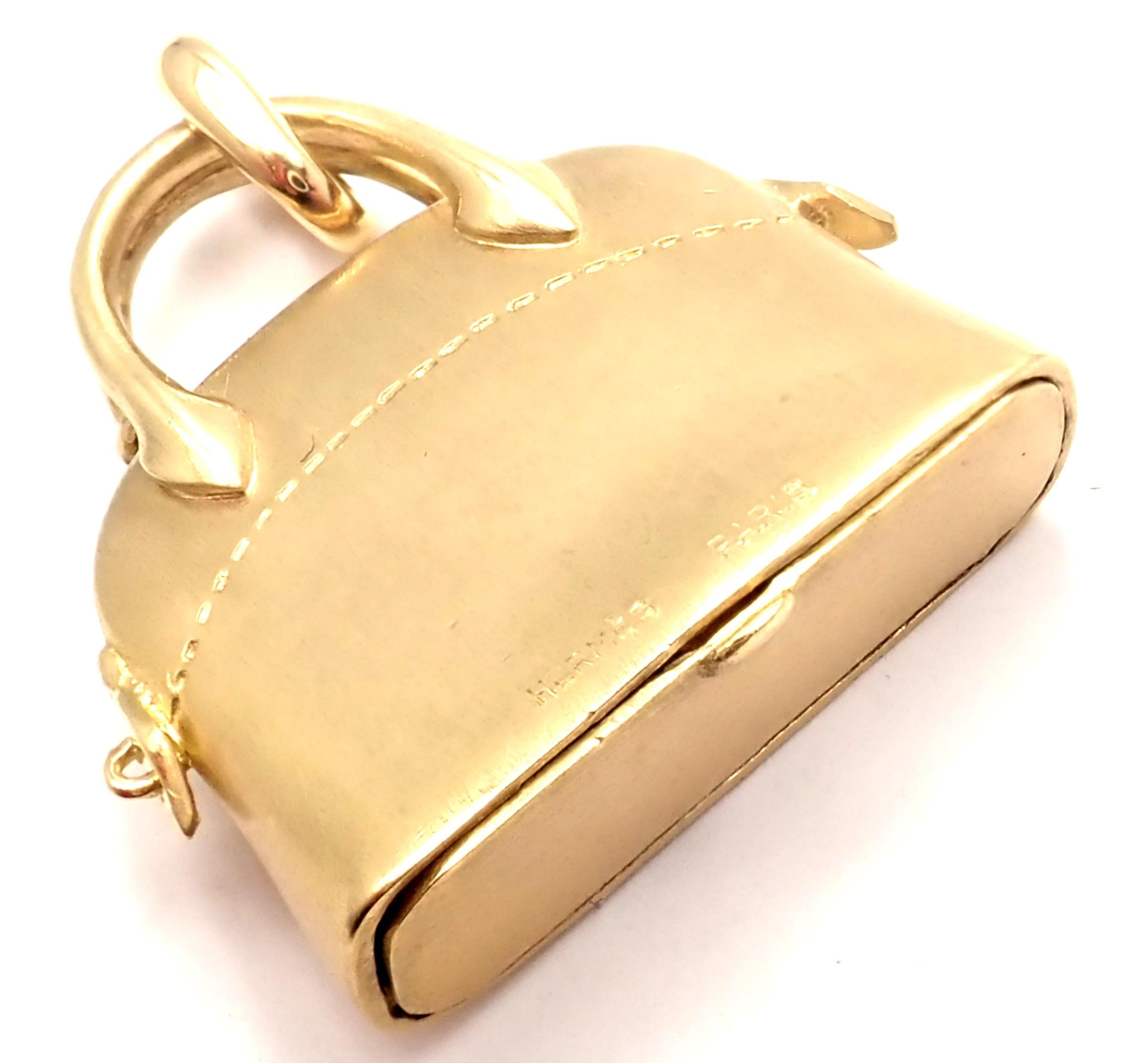 Hermès Bolide Bag Purse Large Yellow Gold Charm Pendant 2