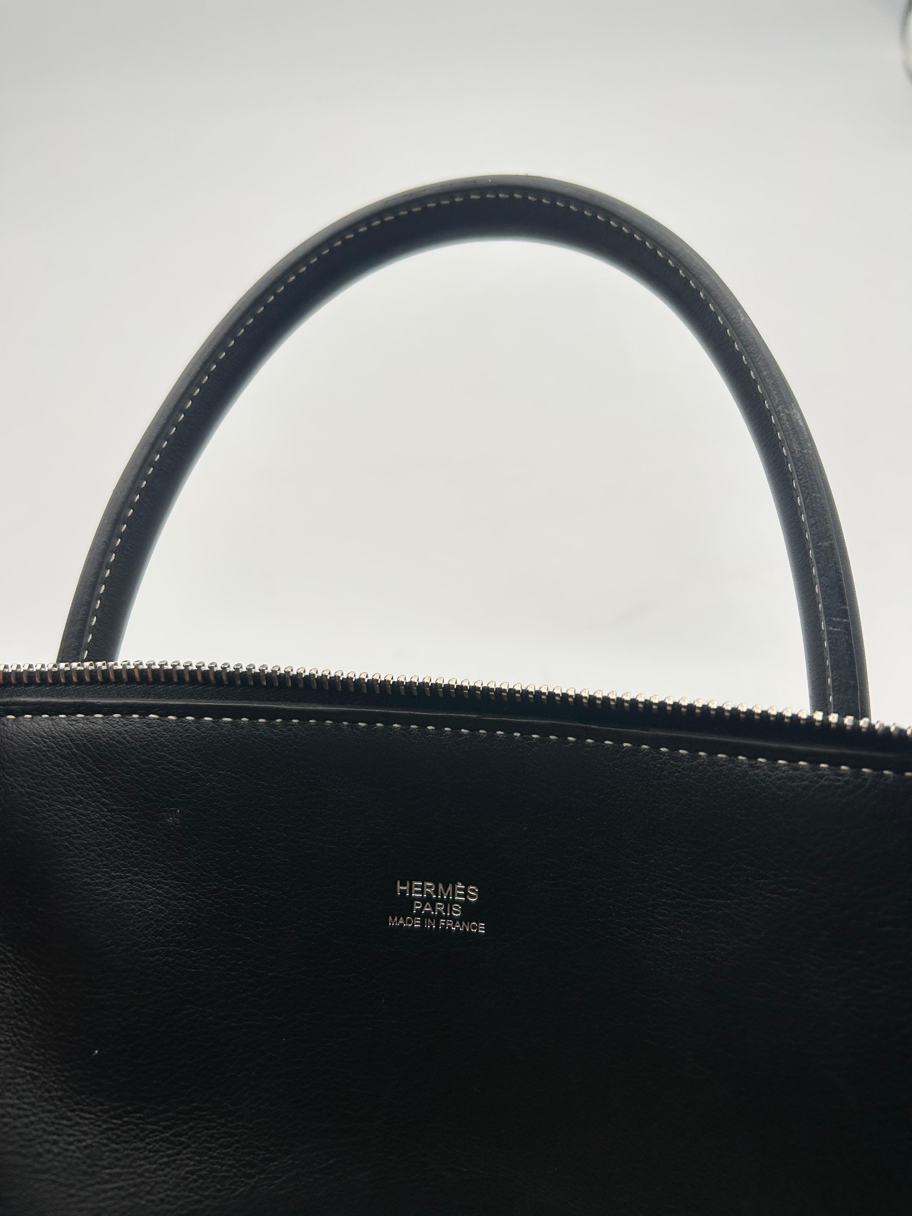 Hermès Bolide Black Sikkim Leather 35cm 2010 For Sale 7