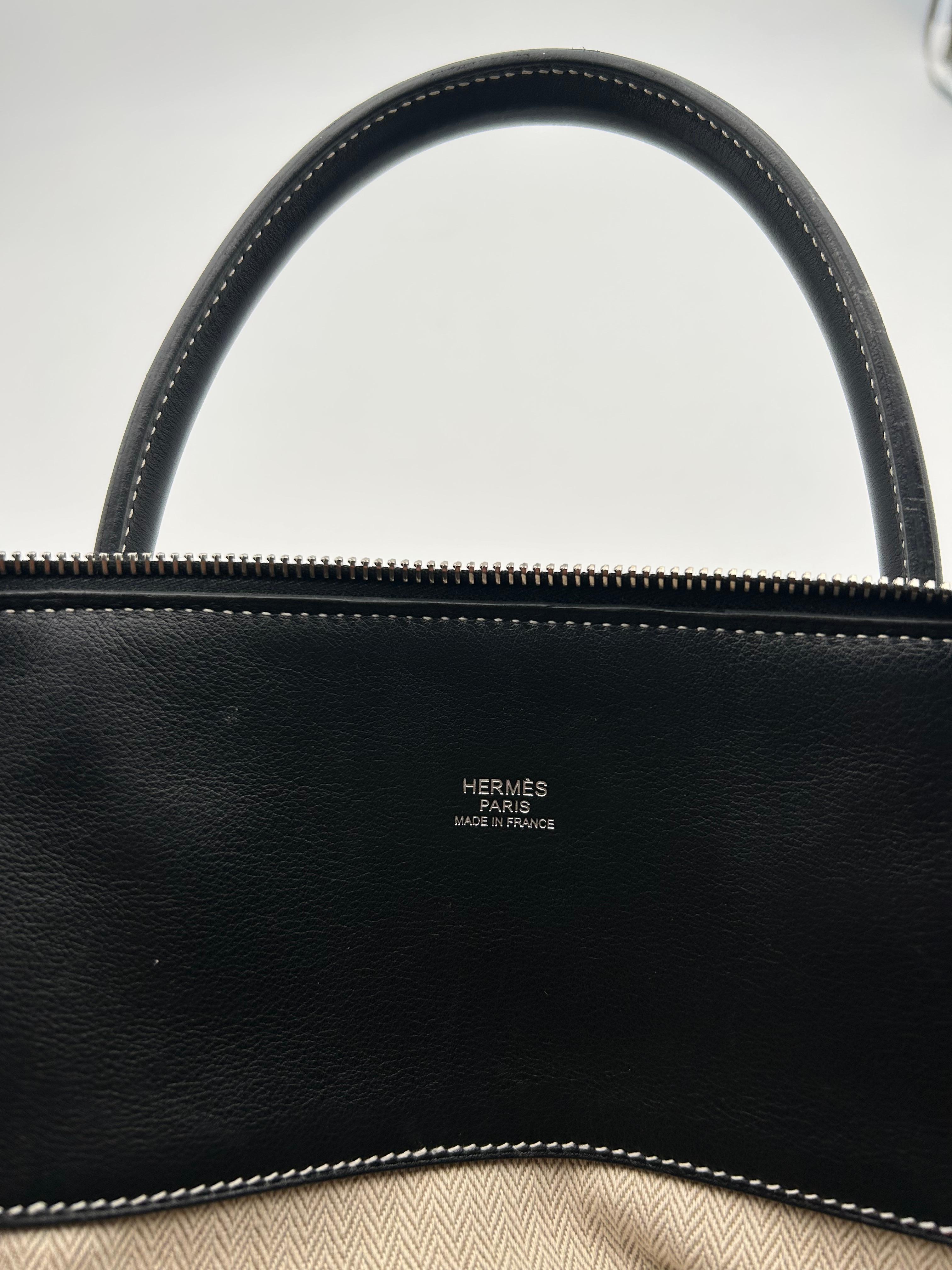 Hermès Bolide Black Sikkim Leather 35cm 2010 For Sale 8