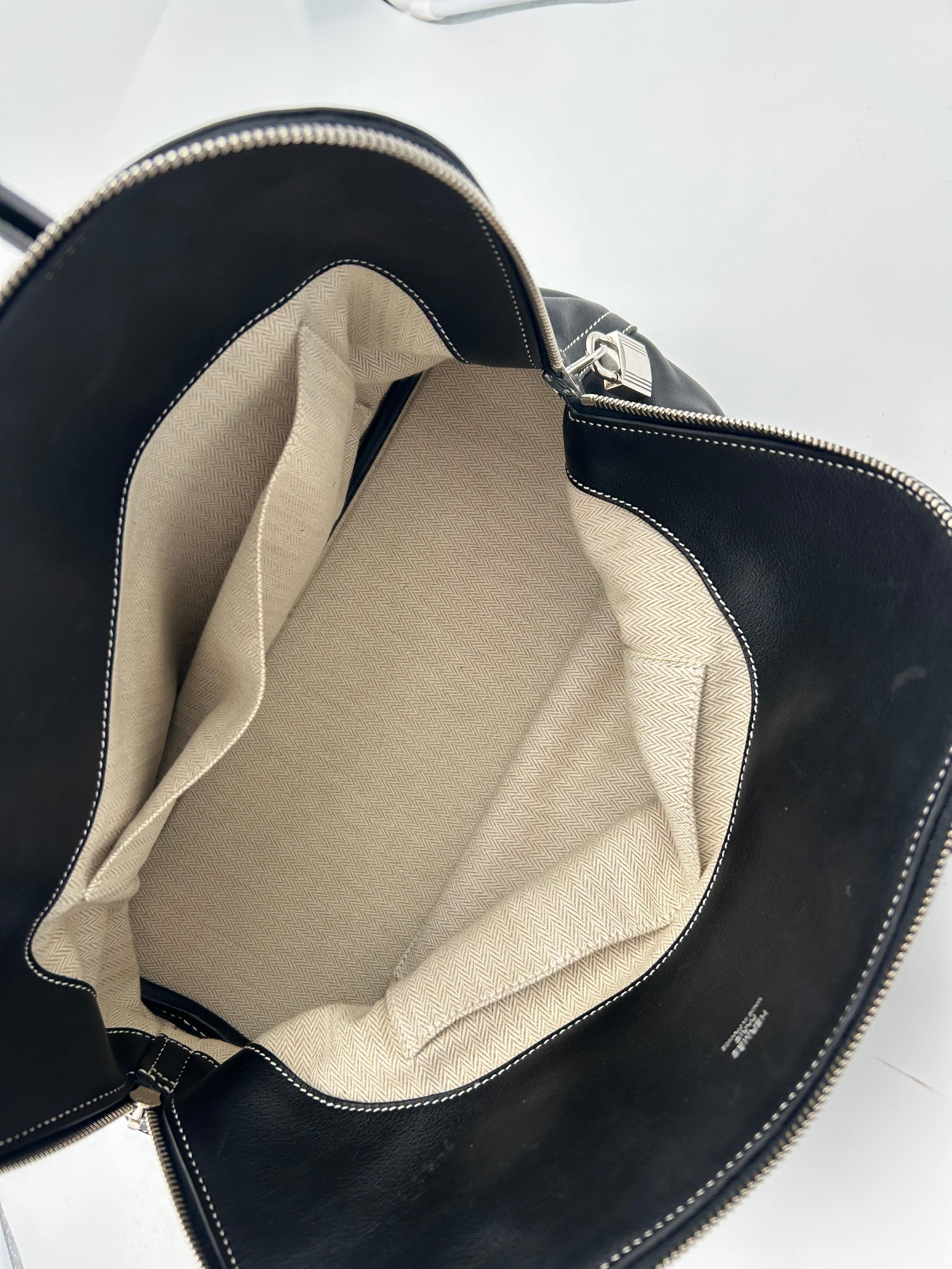 Hermès Bolide Black Sikkim Leather 35cm 2010 For Sale 10