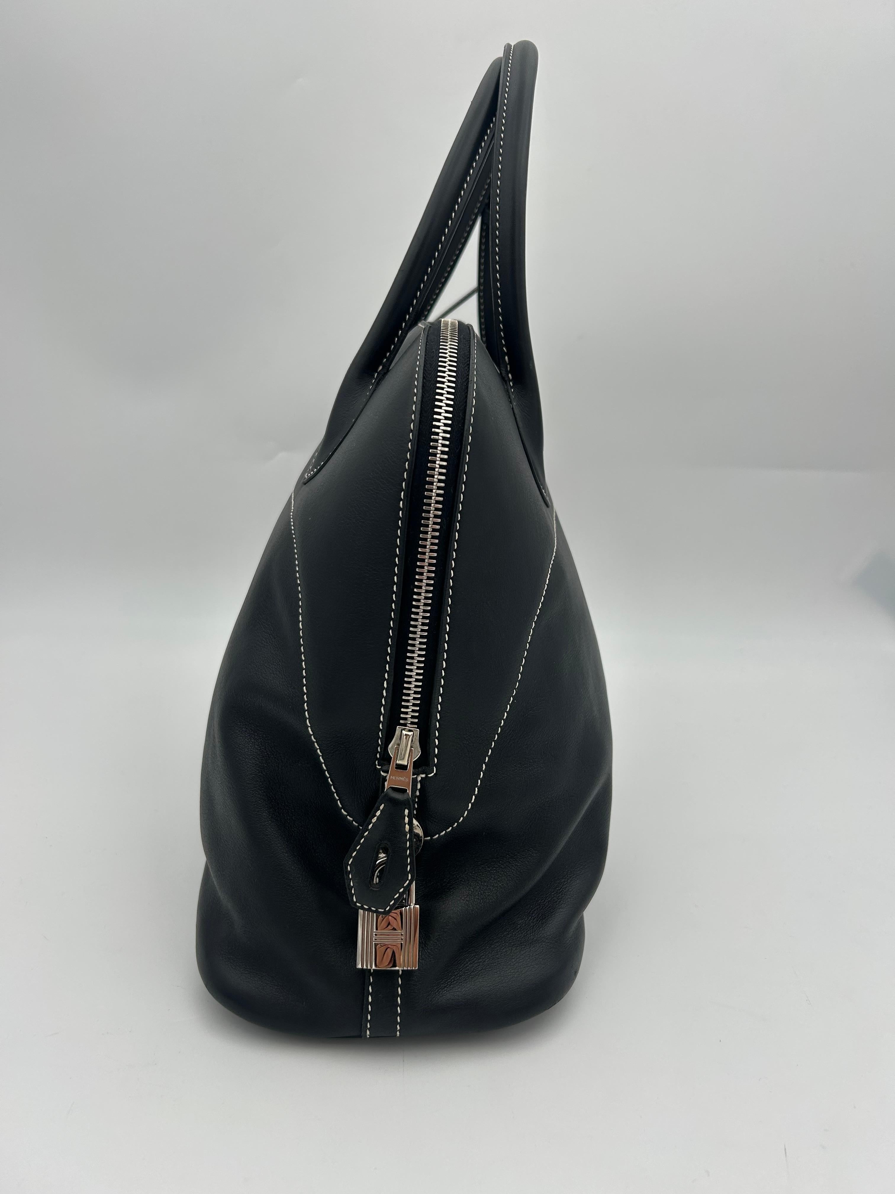 Hermès Bolide Black Sikkim Leather 35cm 2010 For Sale 1