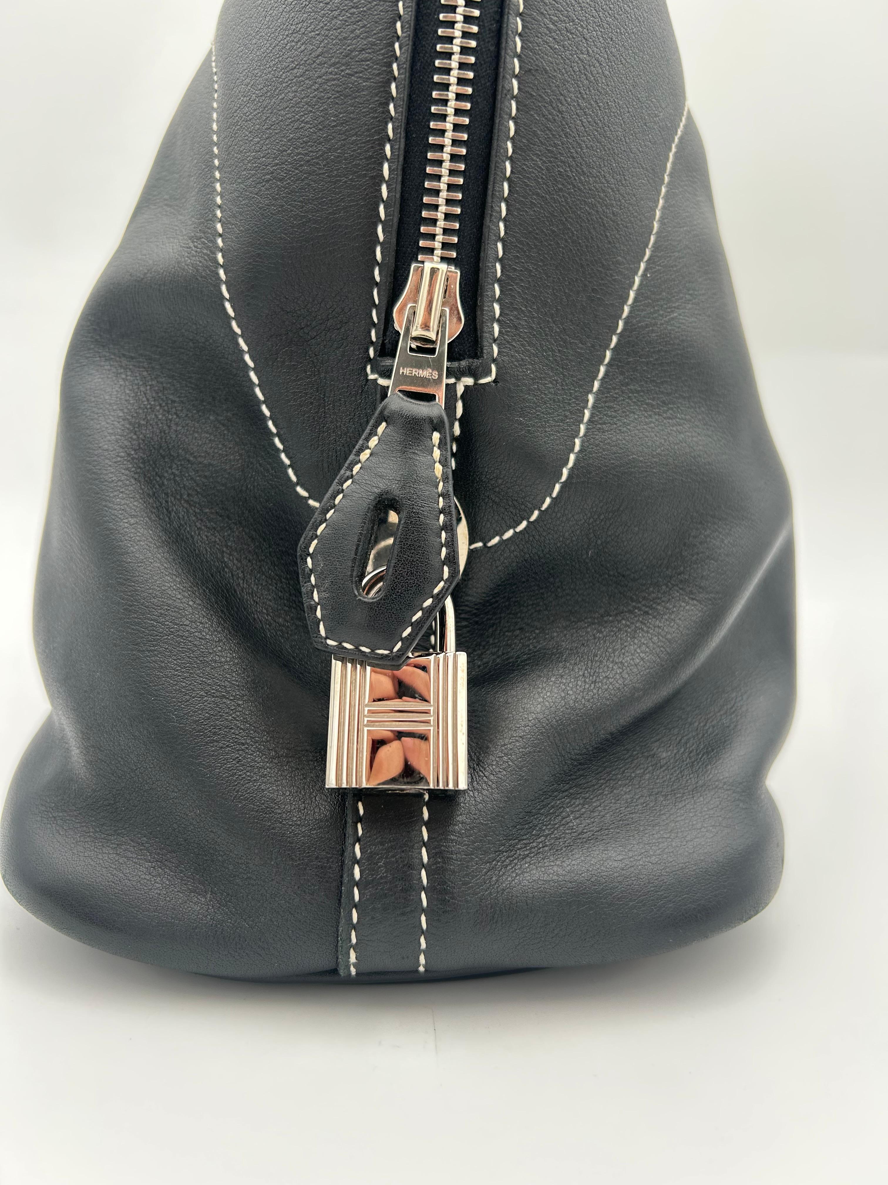 Hermès Bolide Black Sikkim Leather 35cm 2010 For Sale 2