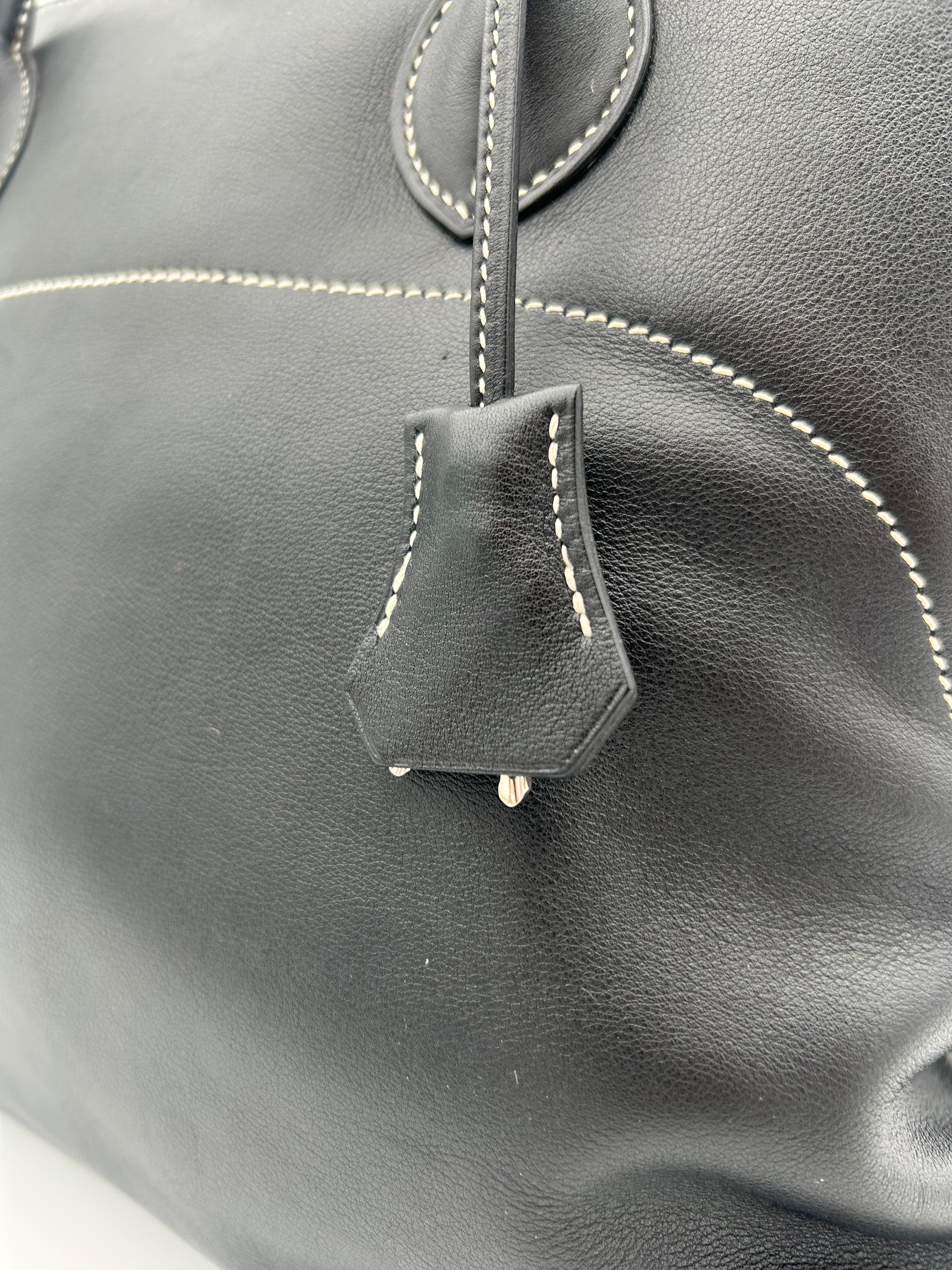 Hermès Bolide Black Sikkim Leather 35cm 2010 For Sale 4
