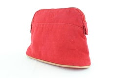 Hermès Bolide Kosmetik Make Up Pouch 230796 Rote Canvas Clutch