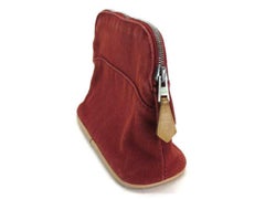 Hermès Bolide Cosmetic Pouch 226611 Red Coated Canvas Clutch