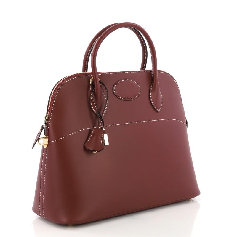 Brown Hermes Bolide Handbag Chamonix 35