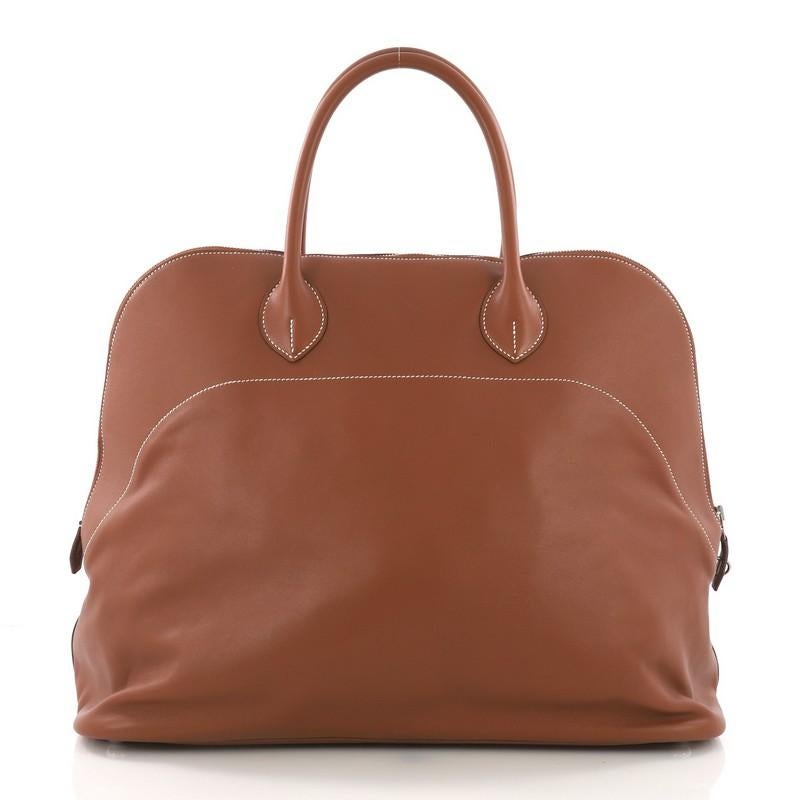 Brown Hermes Bolide Handbag Sikkim Relax 45
