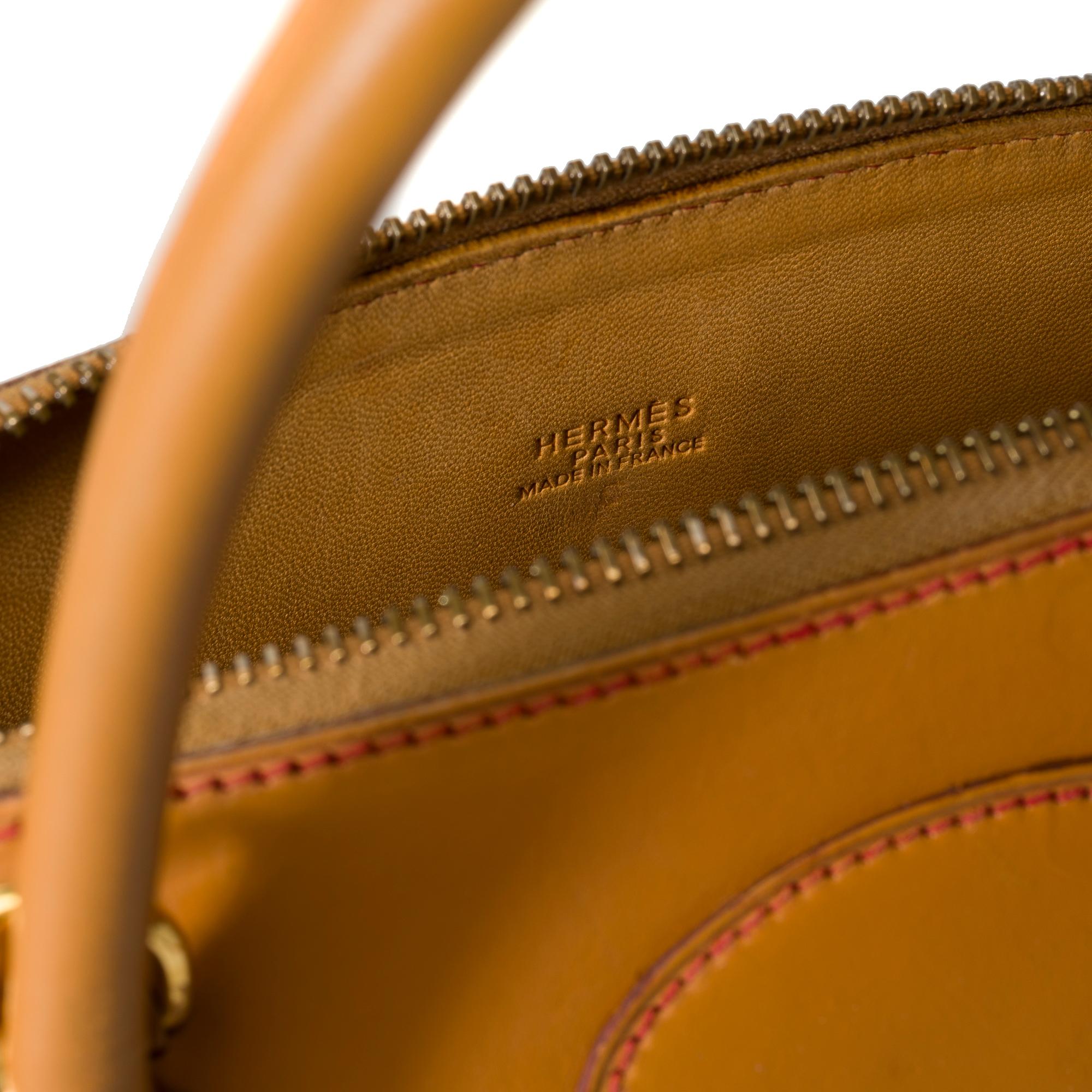 Hermes Bolide handbag strap in Beige Canvas & Gold vache naturelle leather, GHW For Sale 2