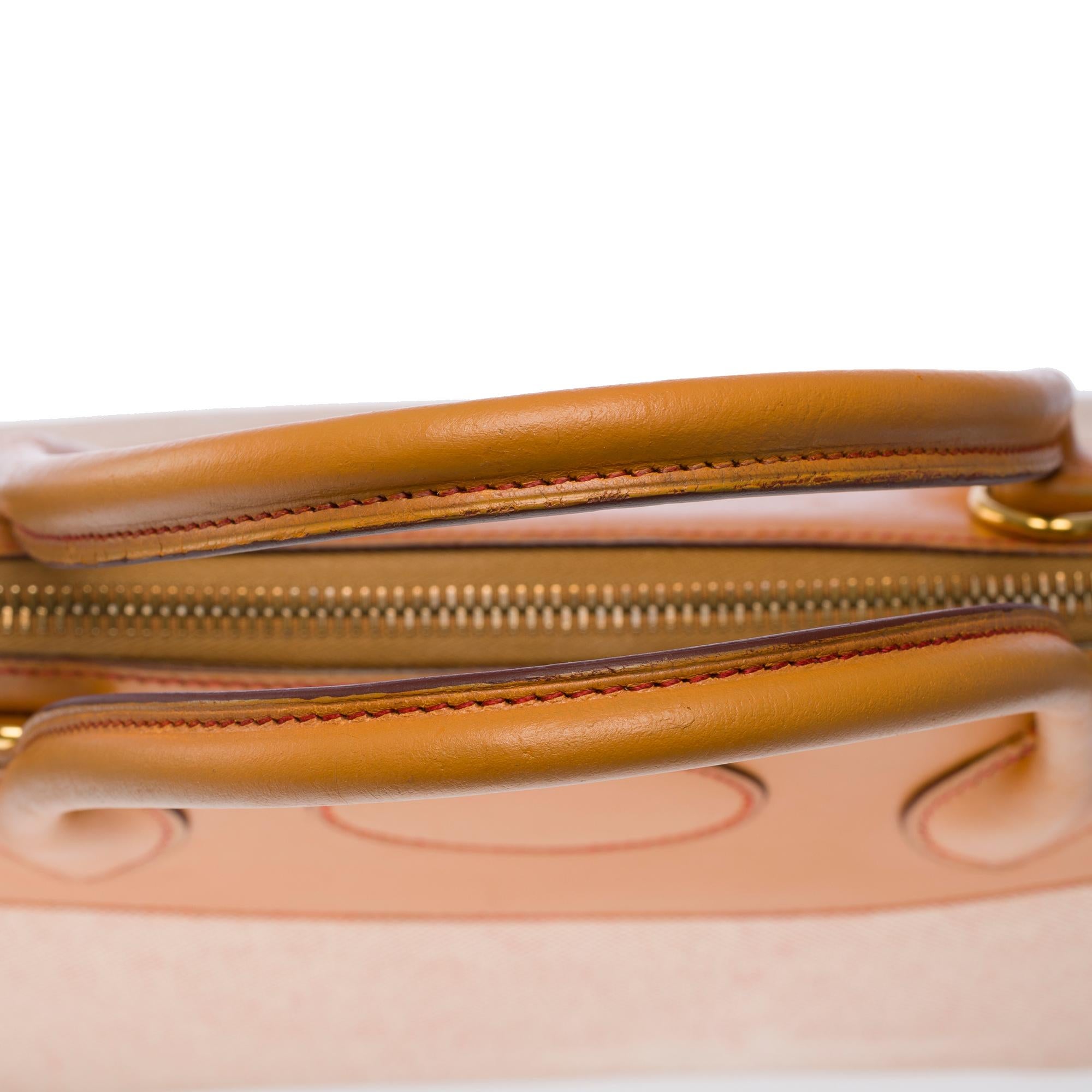 Hermes Bolide handbag strap in Beige Canvas & Gold vache naturelle leather, GHW For Sale 5