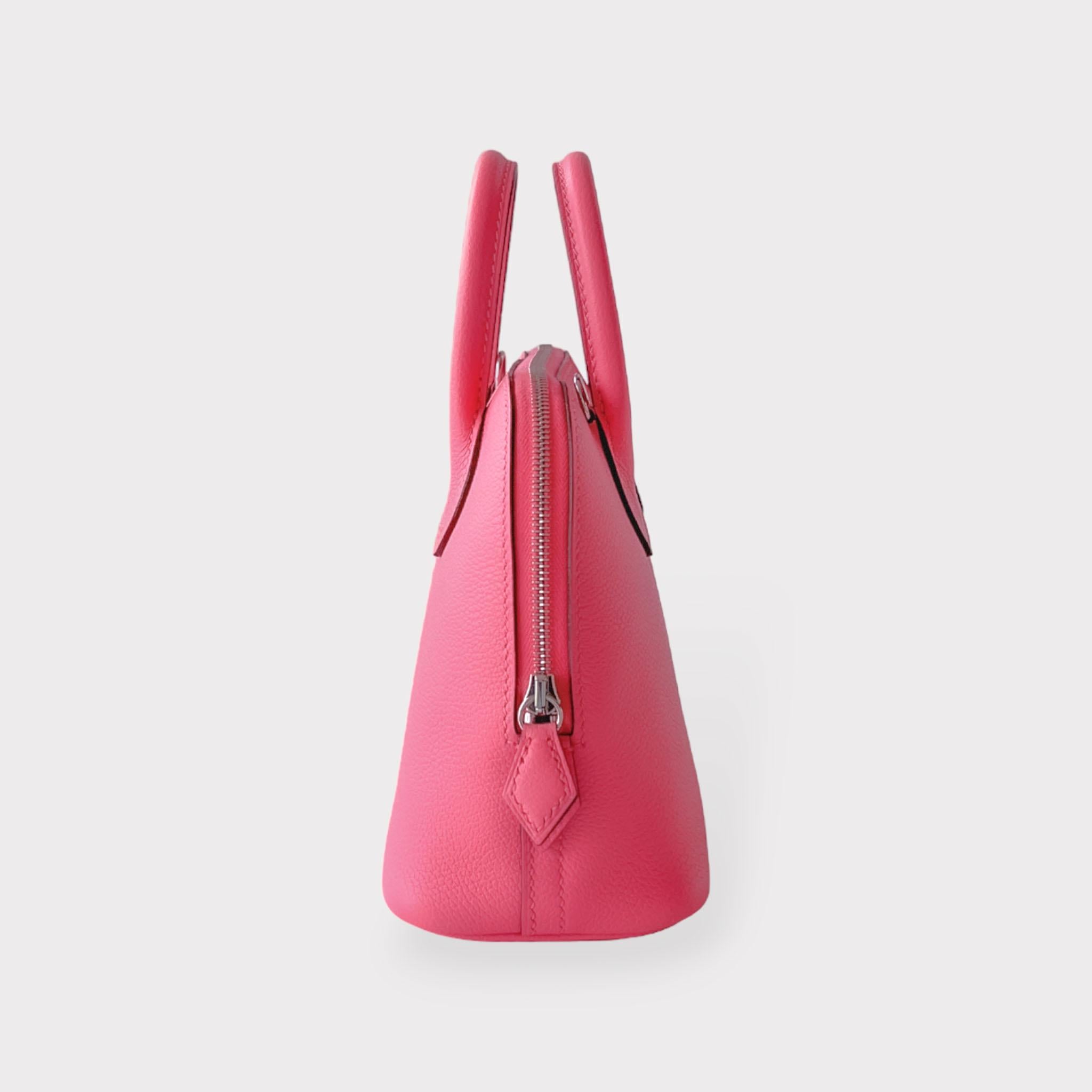 Hermès Bolide Mini-Tasche 1923 in Rose Azalee mit Palladiumbeschlägen, B-Stempel 2023 2