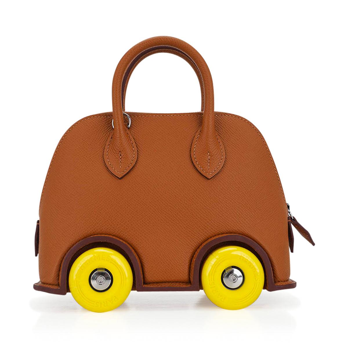 Hermes Bolide On Wheels 1923 Limited Edition Gold Mini Bag For Sale 1